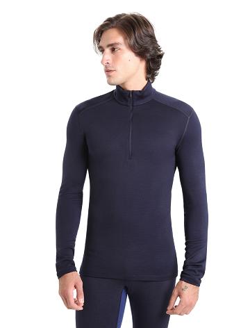 Icebreaker Merino 260 Tech Long Sleeve Half Zip Thermal Top Miesten Base Layers Laivastonsininen | FI 1385OKIR